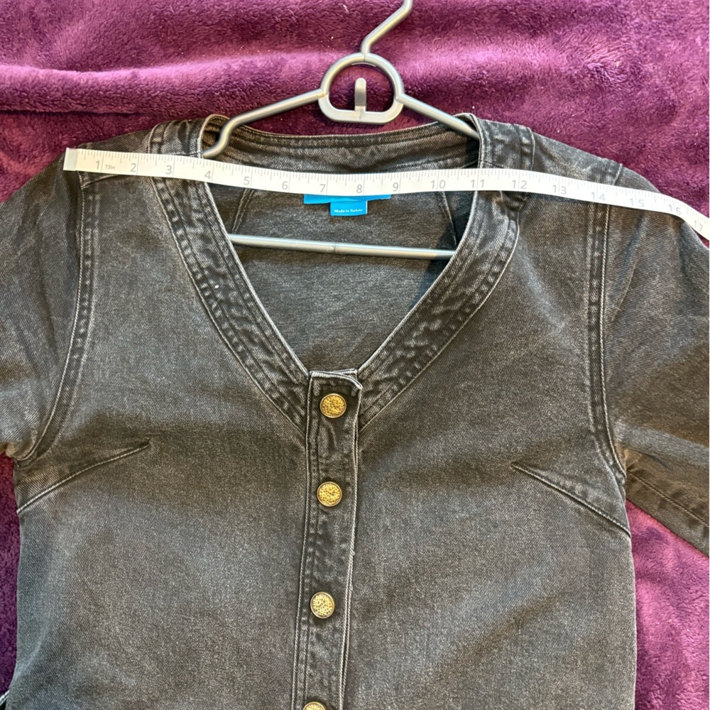 M.I.H Black 100% Cotton Button-Down Utility Denim Dress Summer Travel Grunge 90s - Picture 14 of 16